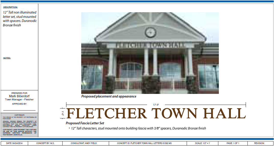 Fletcher Town Hall design